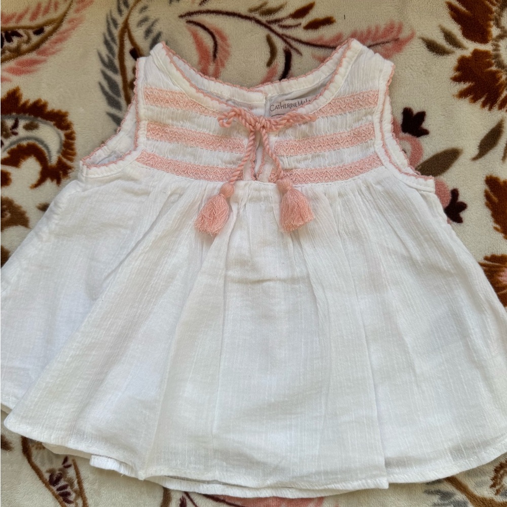 Catherine Malandrino Mini White and Pink Dress